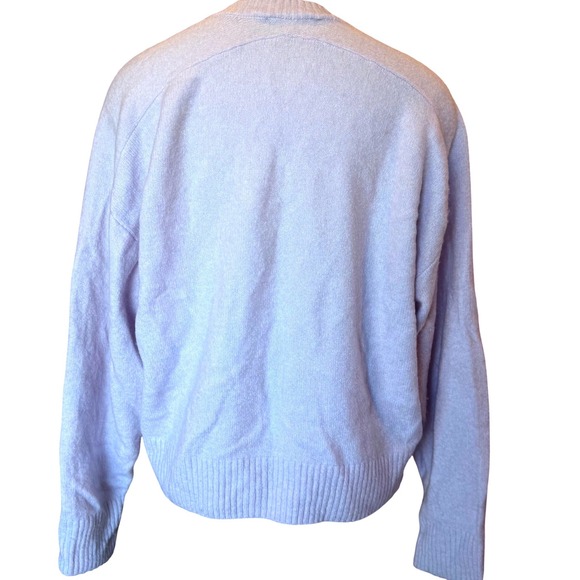 MNG By Mango Lilac V Neck Sweater Womens Size Medium Soft Knit Pullover - Picture 2 of 10